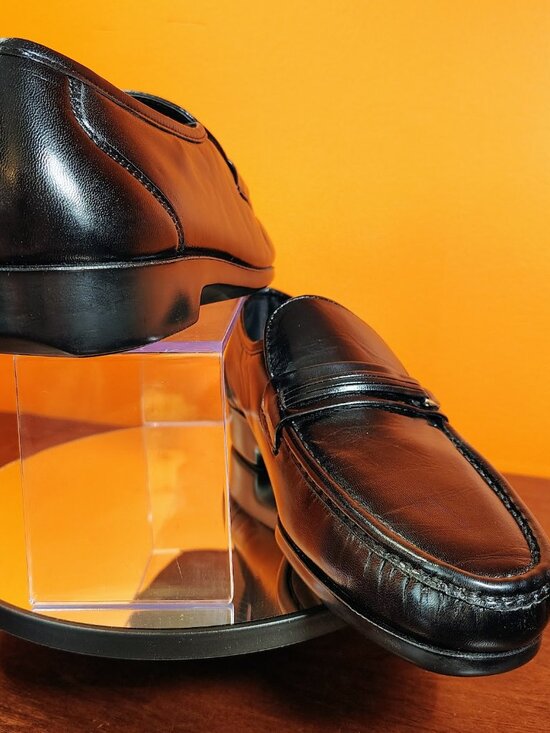 Florsheim Riva Moc Toe Bit Loafer | Black Kidskin Leather | Size 9 D